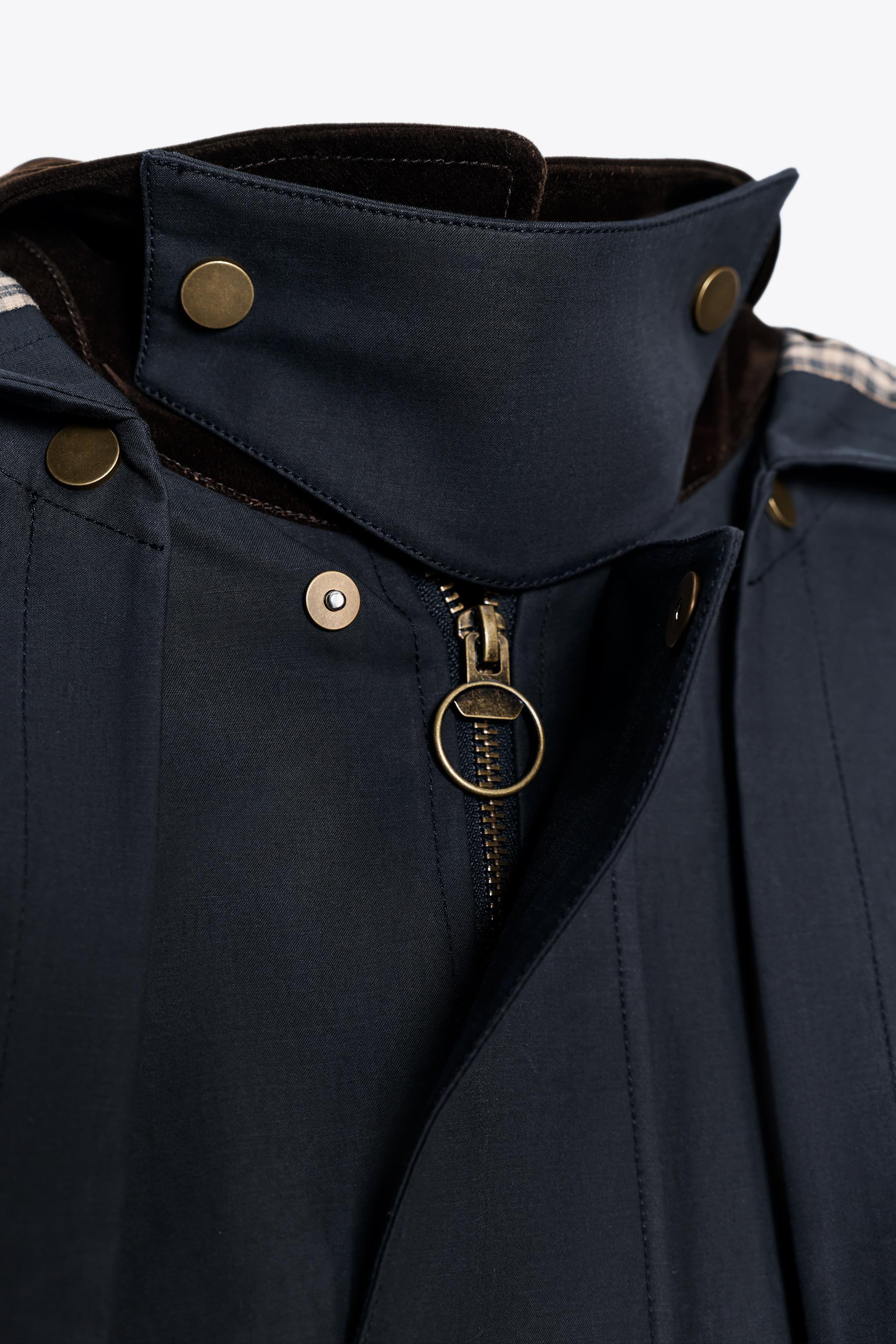 LIMITED EDITION CONTRAST COLLAR HOODIE TRENCH COAT ZW COLLECTION